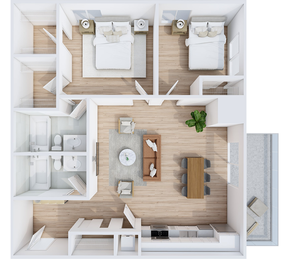 Highlands Two-Bedroom floor plan